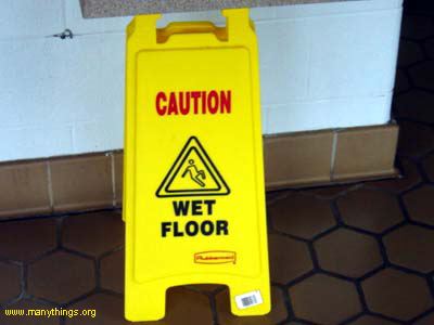 wet floor character