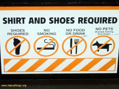 Reading Signs in English: shirt_and_shoes_required.jpg